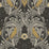 Seabrook Designs Bird Scroll Charcoal & Goldenrod Wallpaper Sample ET12208