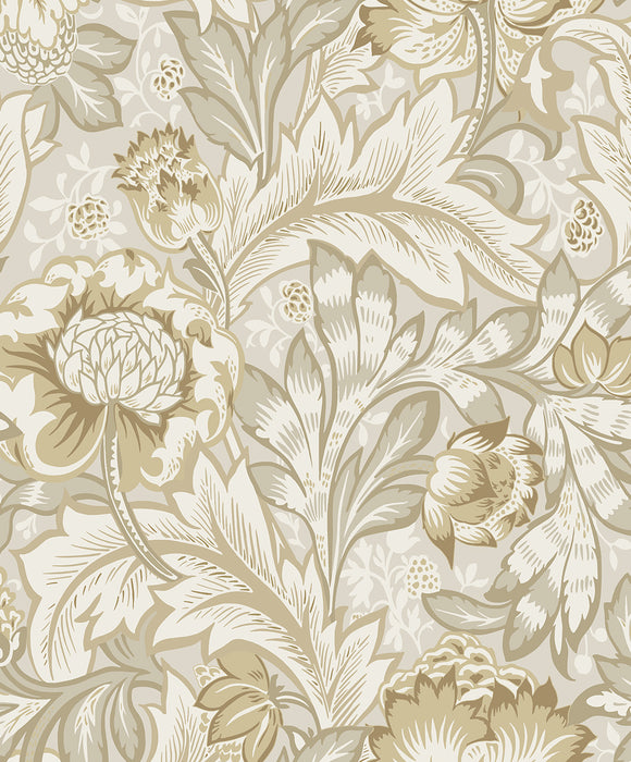 Seabrook Designs Acanthus Garden Warm Neutral Wallpaper Sample ET12307