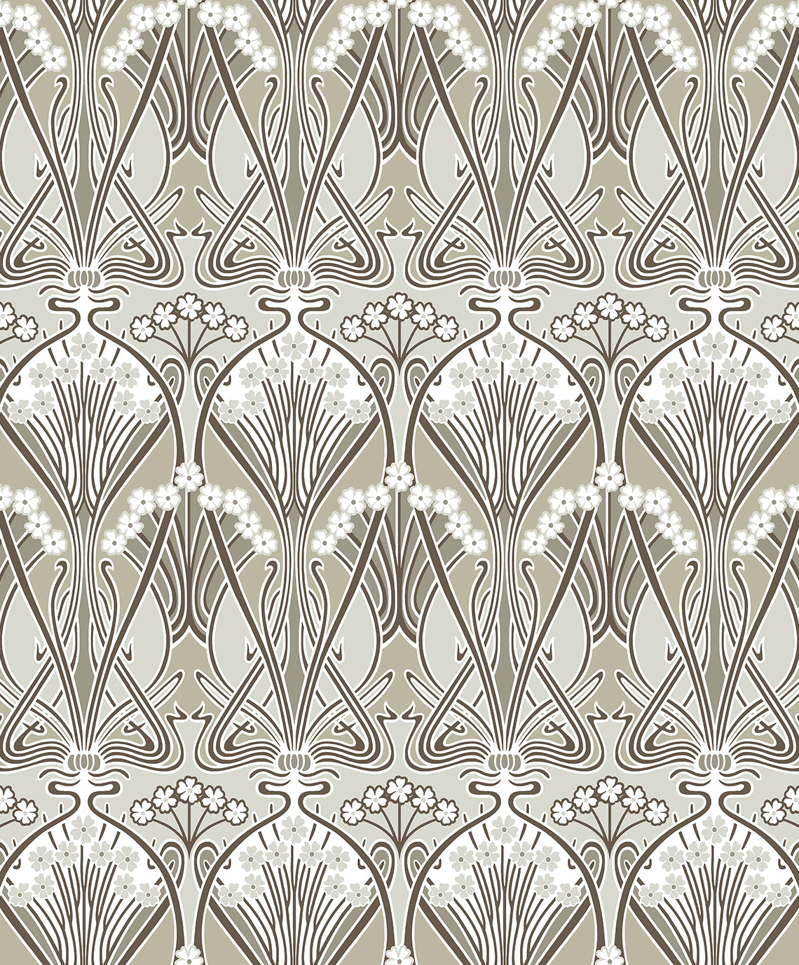 Seabrook Designs Dragonfly Damask Warm Pewter Wallpaper ET12416