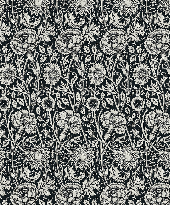 Seabrook Designs Tonal Floral Trail Ebony Wallpaper Sample ET12500