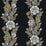 Seabrook Designs Blooming Stripe Ebony & Goldenrod Wallpaper Sample ET12700