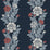 Seabrook Designs Blooming Stripe Deep Navy & Berry Wallpaper Sample ET12712