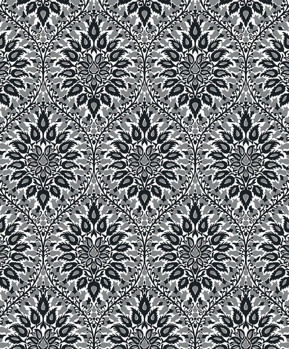 Seabrook Designs Luna Ogee Ebony & Argos Grey Wallpaper ET12900