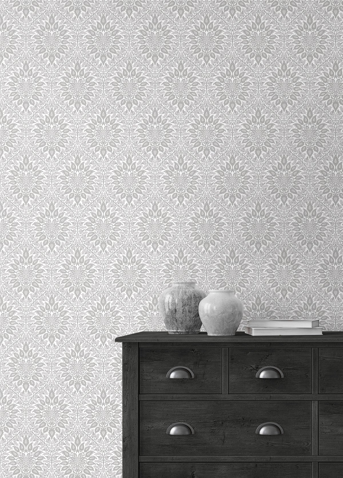 Seabrook Designs Luna Ogee Daydream Grey Wallpaper ET12908