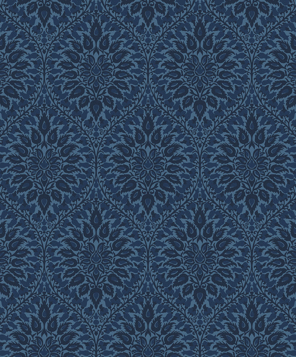 Seabrook Designs Luna Ogee Denim Wallpaper Sample ET12912