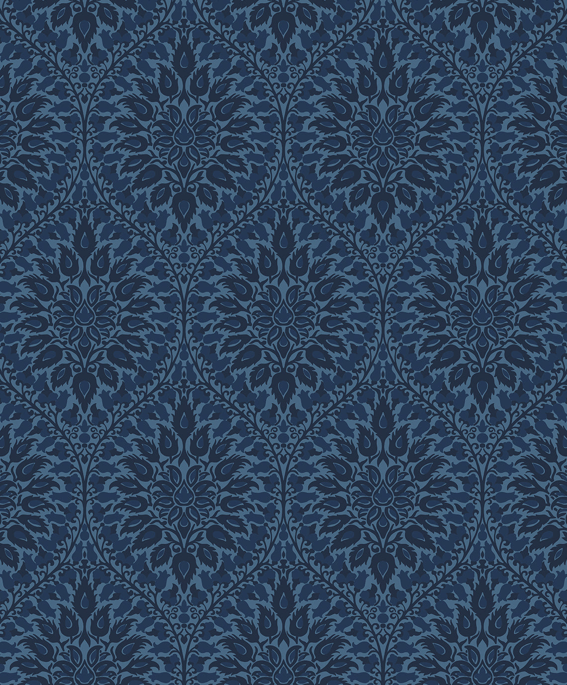 Seabrook Designs Luna Ogee Denim Wallpaper ET12912