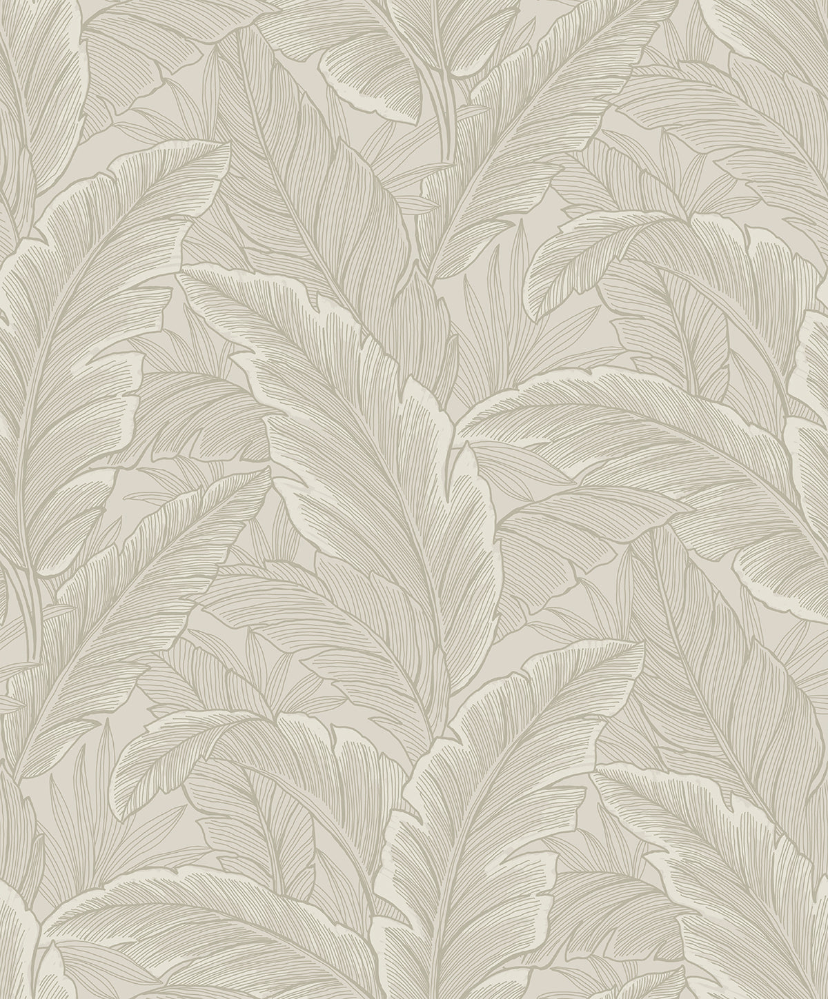 Seabrook Designs Gulf Tropical Leaves Crema Wallpaper ET13005