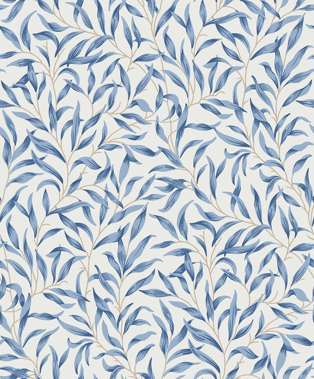 Seabrook Designs Willow Leaves Blue Lake Wallpaper ET13312