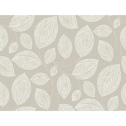 York Contoured Leaves Taupe Wallpaper EV3922