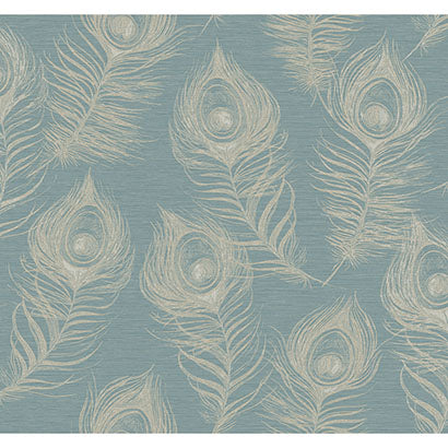 York Regal Peacock Dark Teal Wallpaper EV3943