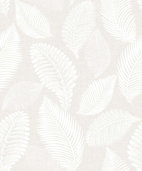 Seabrook Designs Tossed Leaves Cool Linen Wallpaper Sample EW10000