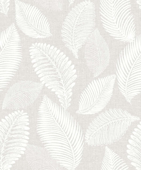 Seabrook Designs Tossed Leaves Dove Greige Wallpaper EW10007