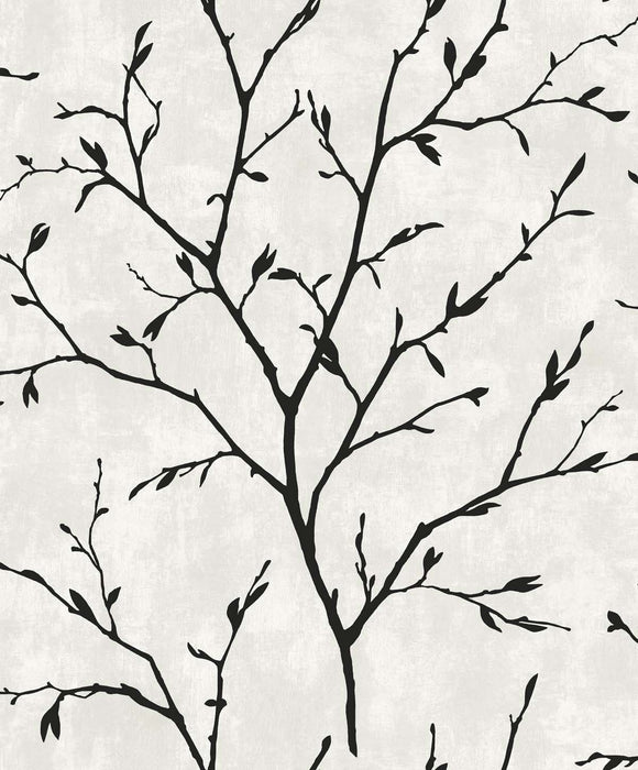 Seabrook Designs Avena Branches Contrast Wallpaper Sample EW10200