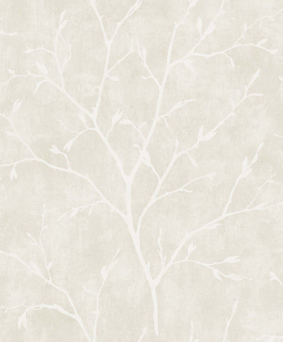 Seabrook Designs Avena Branches Soft Cream Wallpaper Sample EW10205