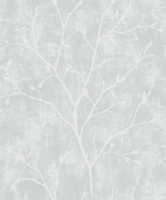 Seabrook Designs Avena Branches Winter Grey Wallpaper Sample EW10218