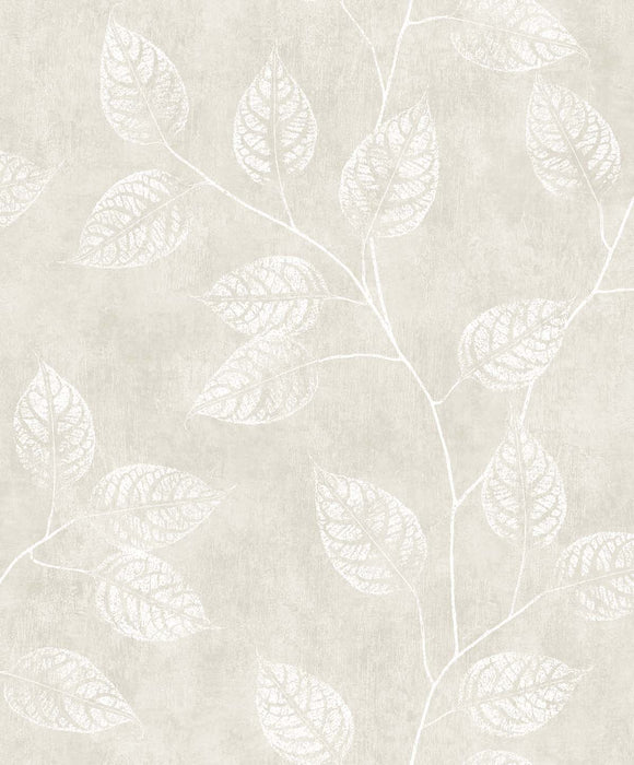 Seabrook Designs Branch Trail Silhouette Raw Linen Wallpaper Sample EW10800