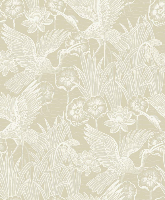 Seabrook Designs Marsh Cranes Shore Wallpaper Sample EW11005