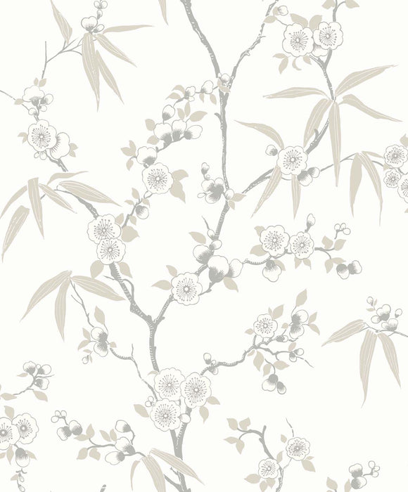 Seabrook Designs Floral Blossom Trail Morning Wallpaper Sample EW11107