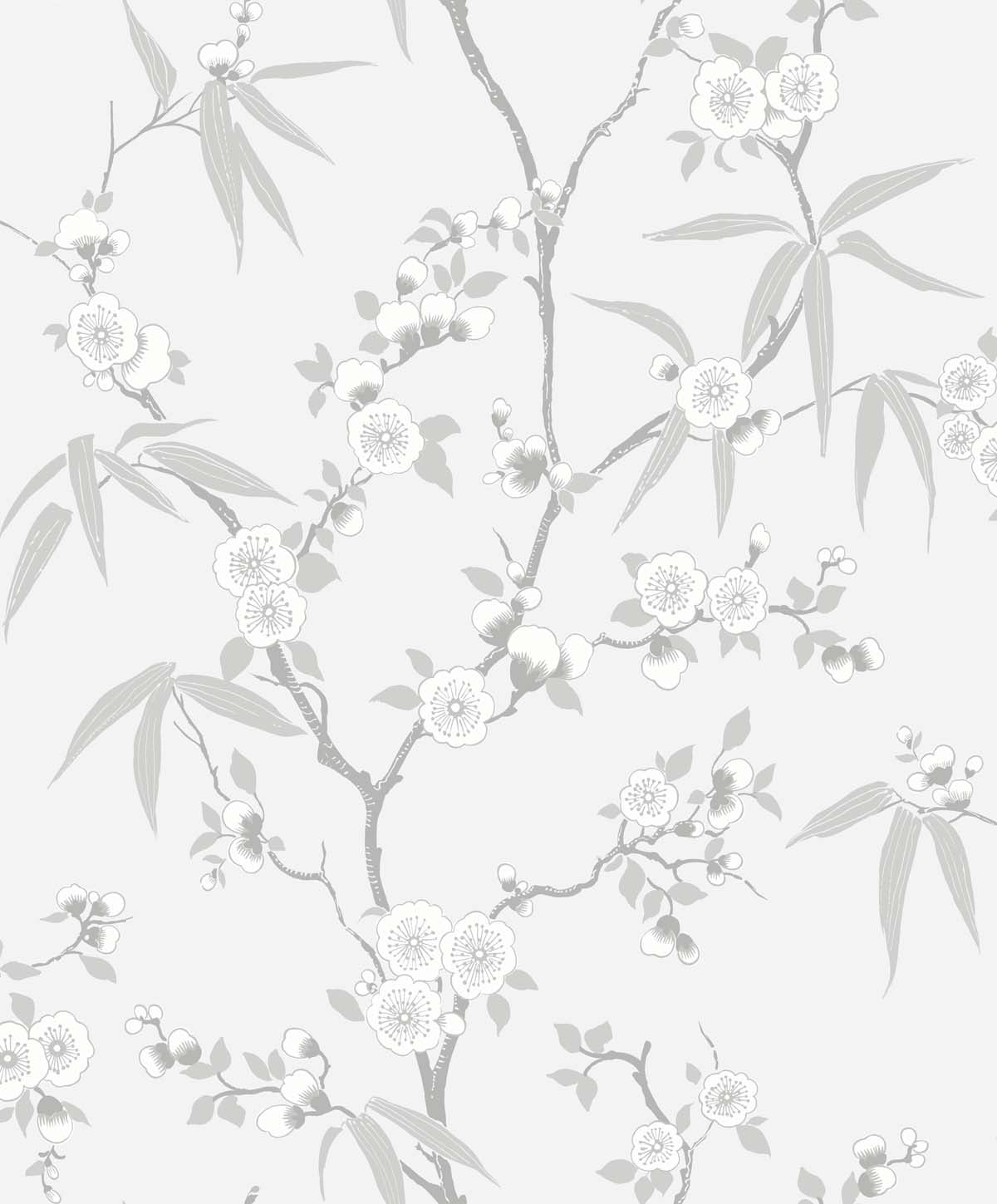 Seabrook Designs Floral Blossom Trail Soft Grey Wallpaper EW11108