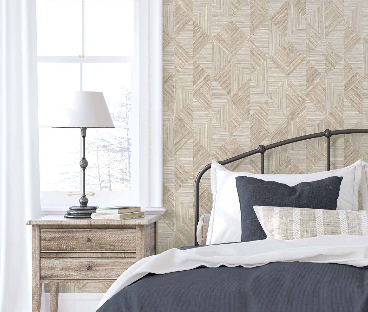 Seabrook Designs Diamond Inlay Sandy Wallpaper EW11705