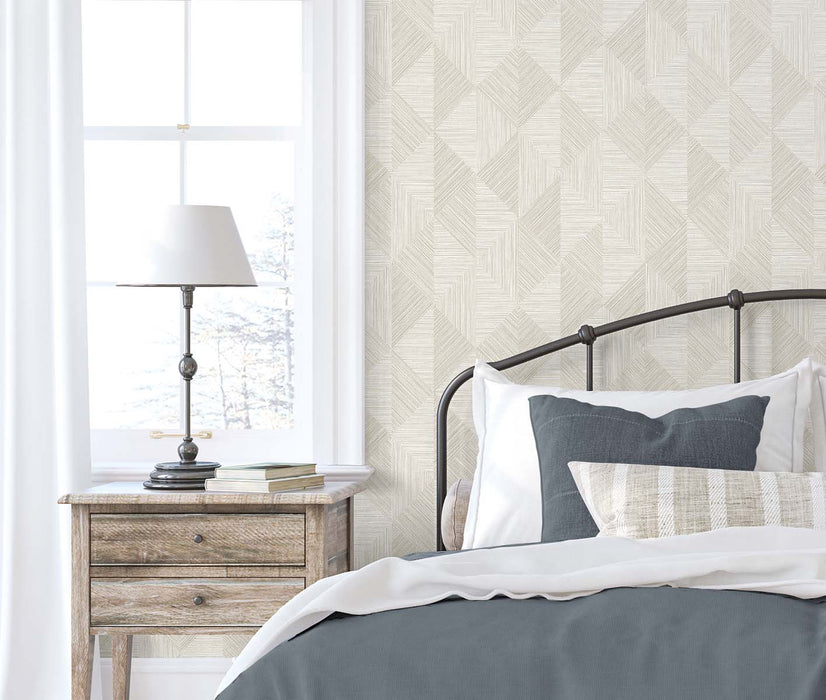 Seabrook Designs Diamond Inlay Beige Wallpaper EW11707