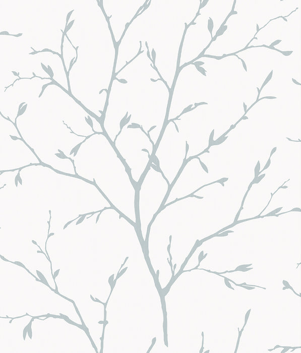 Seabrook Designs Branching Out Slate Blue Wallpaper Sample EW11802