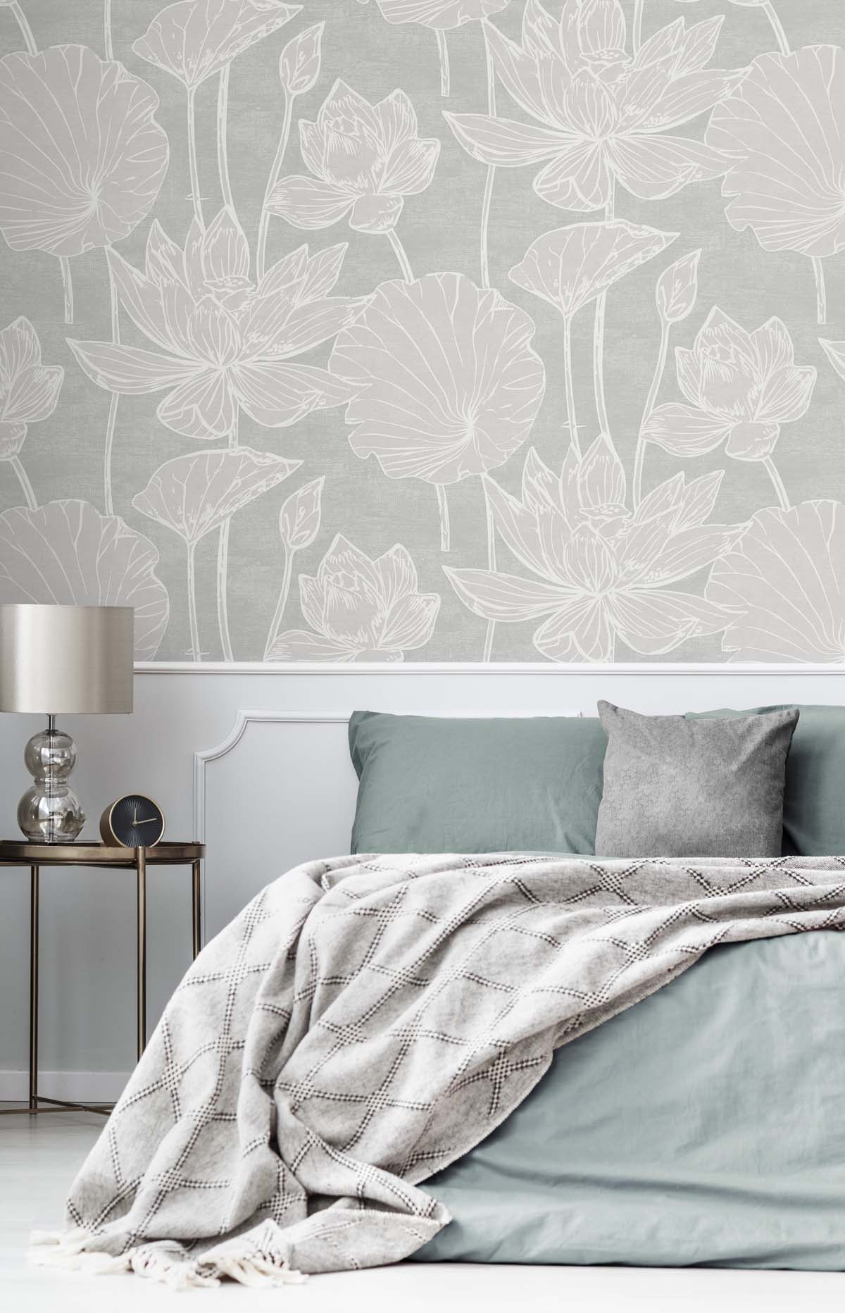 Seabrook Designs Water Lilies Shadow Wallpaper EW12000