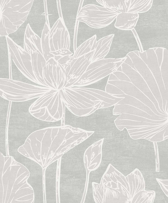 Seabrook Designs Water Lilies Shadow Wallpaper EW12000