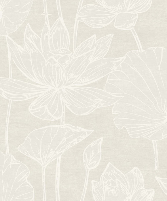 Seabrook Designs Water Lilies Pearlescent Wallpaper EW12005