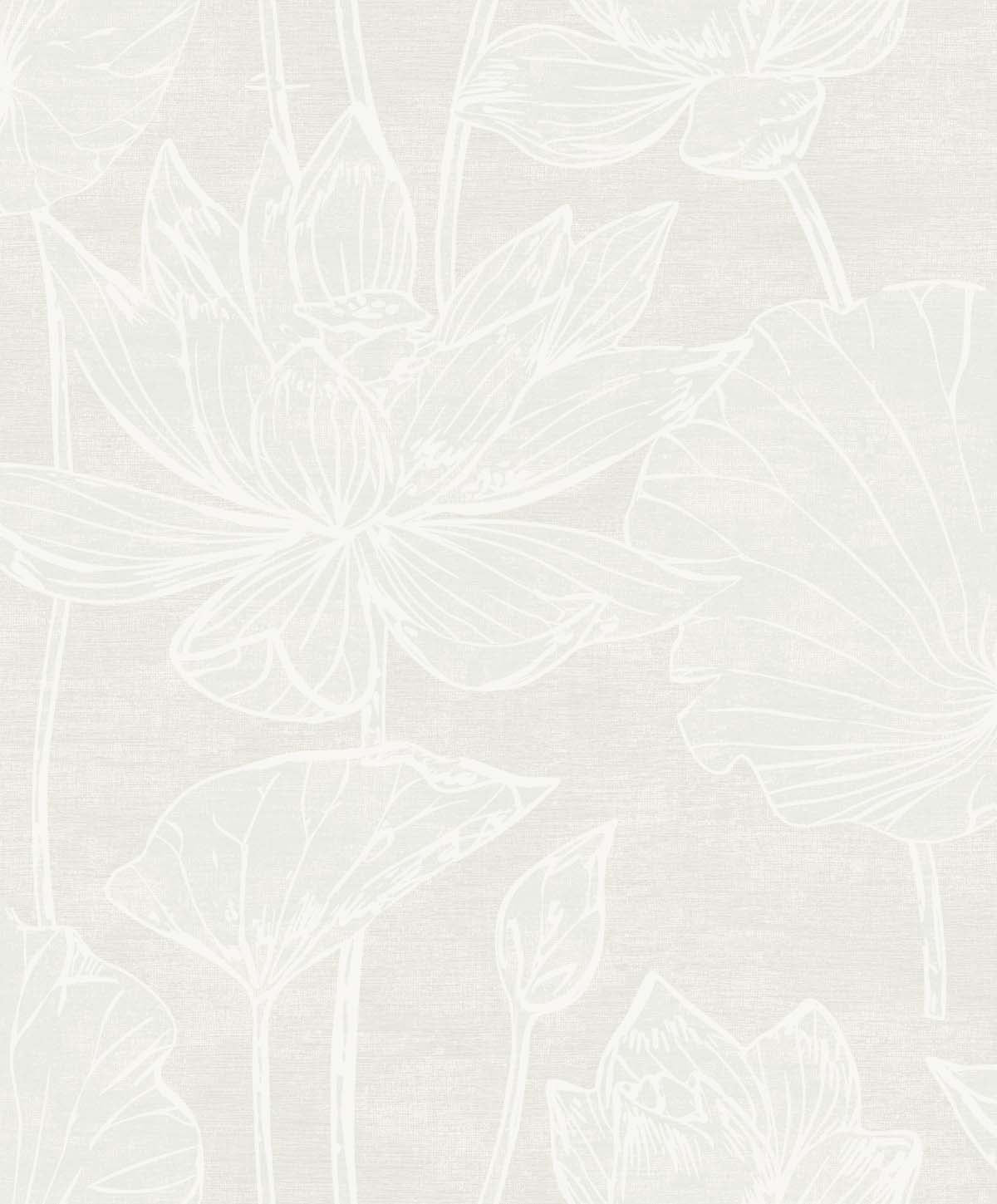 Seabrook Designs Water Lilies White Pearl Wallpaper EW12015