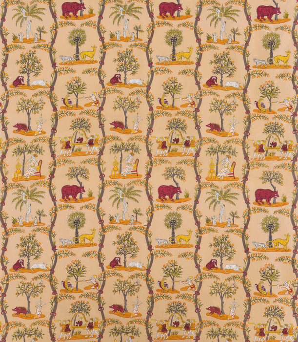 Le Manach Scenes Indiennes Miel Fabric L2968007