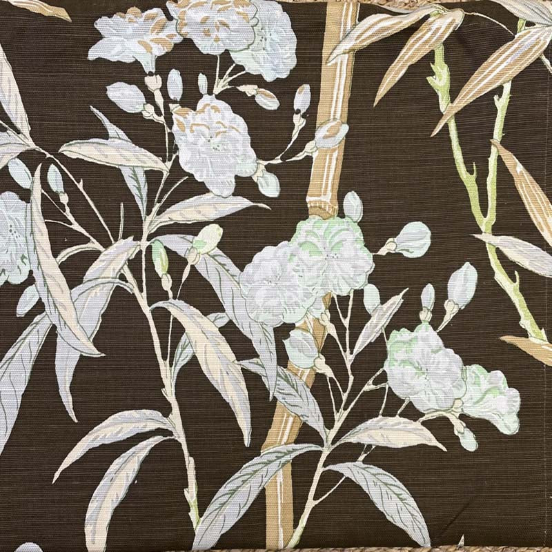 Quadrille Enchanted Garden Bamboo Multi Green Tan Fabric 303810F-03