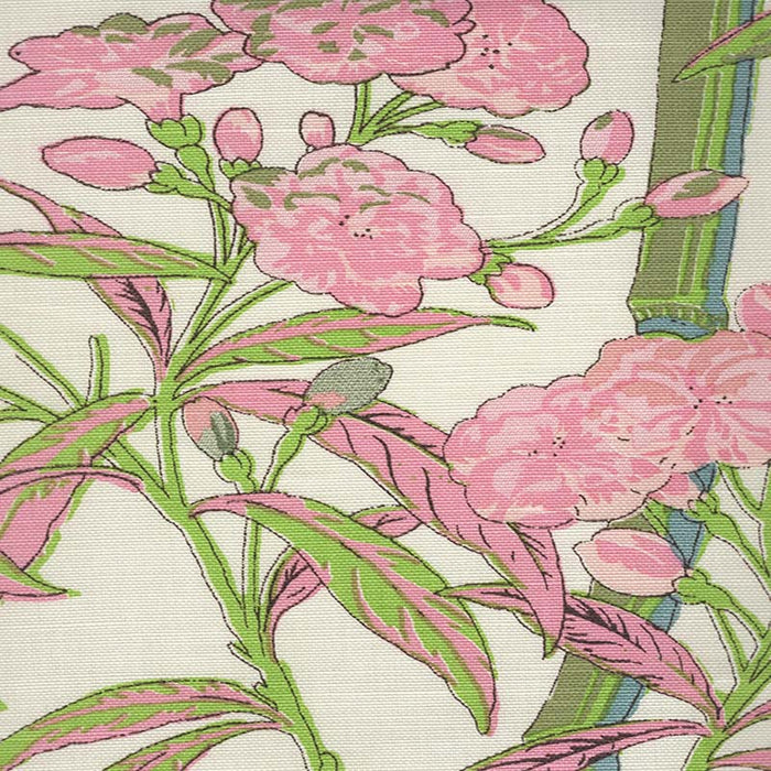 Quadrille Enchanted Garden Bamboo Multi Greens Pinks Fabric 303810F-01LC