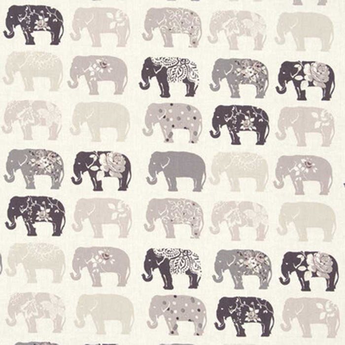 Clarke & Clarke Elephants Natural Fabric Sample F0794/01.CAC.0