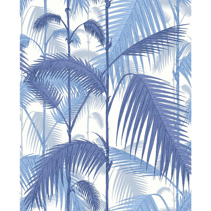 Cole & Son Palm Jungle Hyaci On Wht Fabric Sample F111/2006L.CS.0