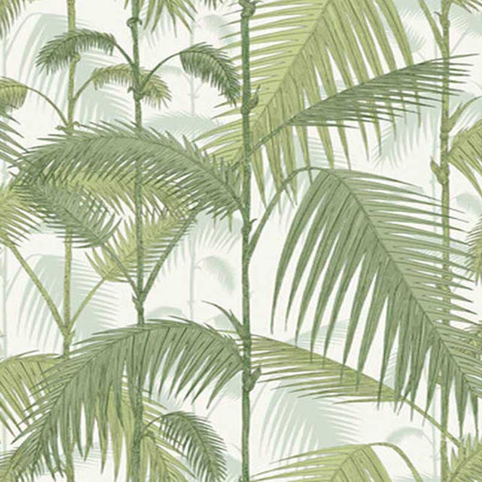 Cole & Son Palm Jungle Olv Grn On Wht Fabric Sample F111/2007L.CS.0