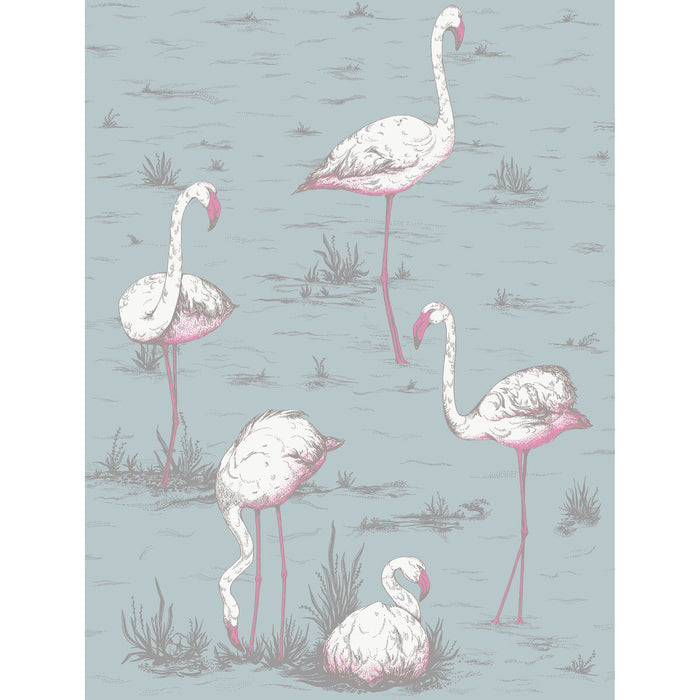 Cole & Son Flamingos Wht/Fuch On Sfoam Fabric Sample F111/3010L.CS.0