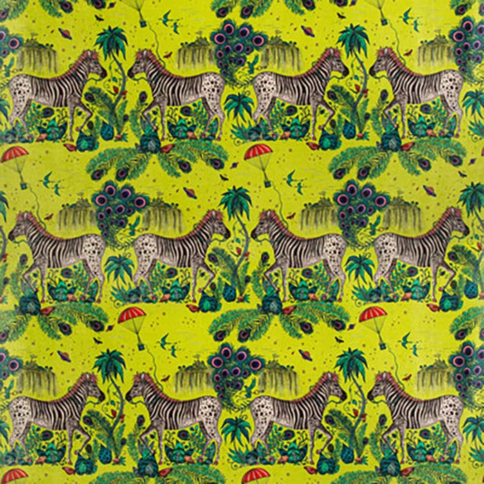 Clarke & Clarke Lost World Velvet Lime Fabric Sample F1477/01.CAC.0