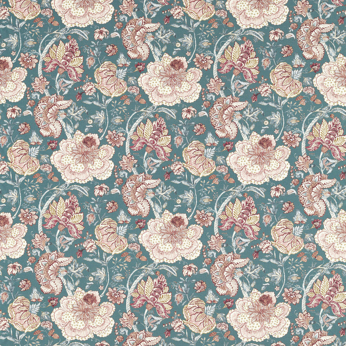 Clarke & Clarke Lucienne Teal Fabric Sample F1542/04.CAC.0