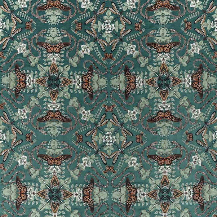 Clarke & Clarke Emerald Forest Teal Jacquard Fabric Sample F1581/04.CAC.0