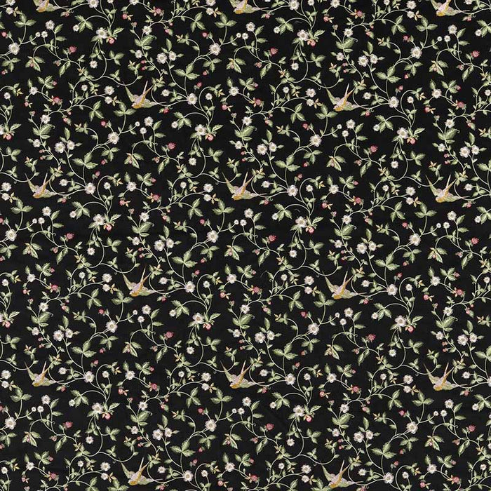 Clarke & Clarke Wild Strawberry Noir Emb Fabric Sample F1582/01.CAC.0