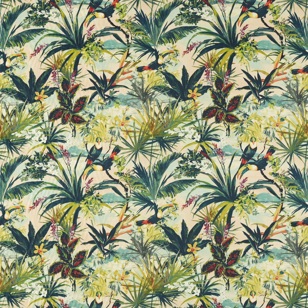 Clarke & Clarke Toucan Blush Fabric Sample F1614/02.CAC.0