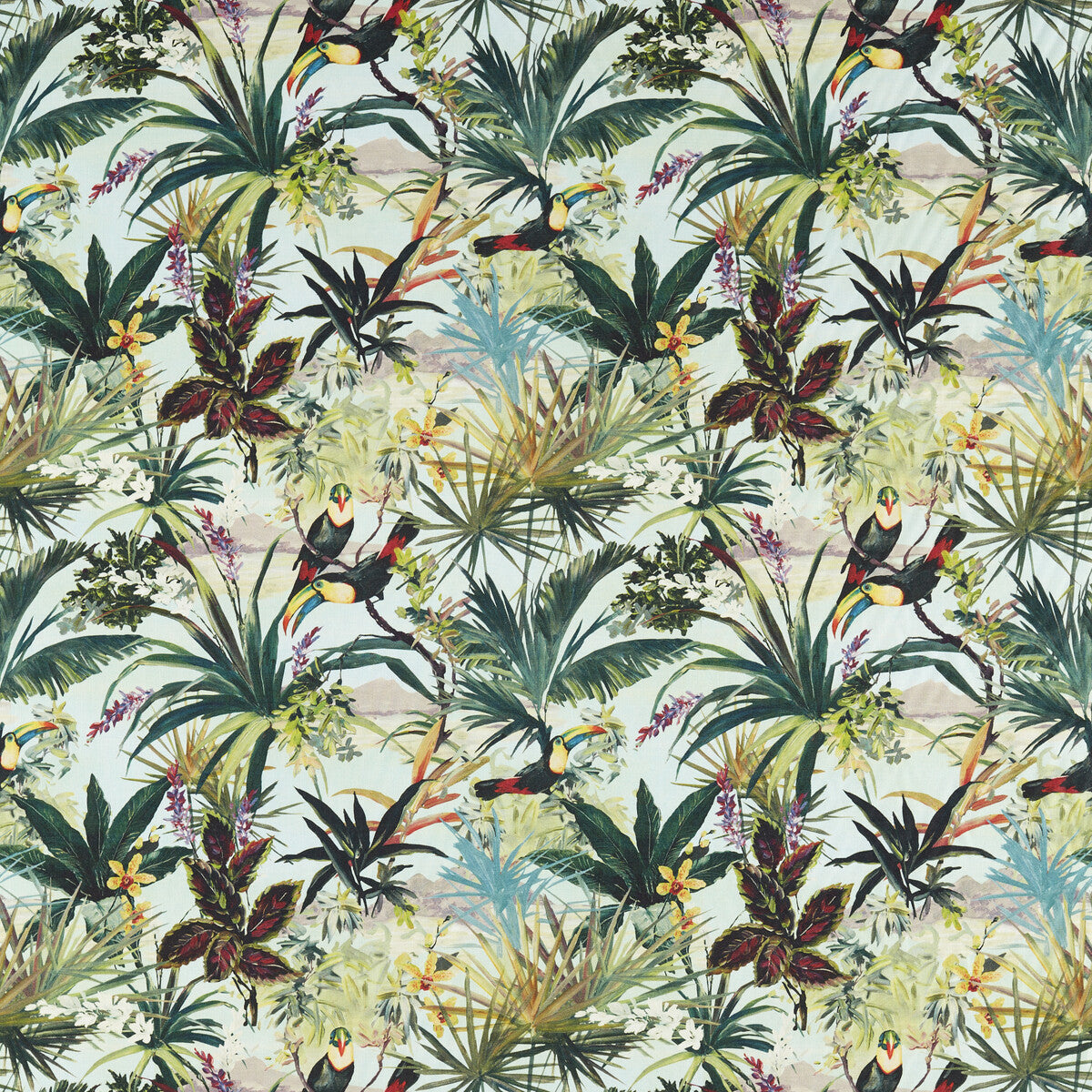 Clarke & Clarke Toucan Sky Fabric Sample F1614/03.CAC.0