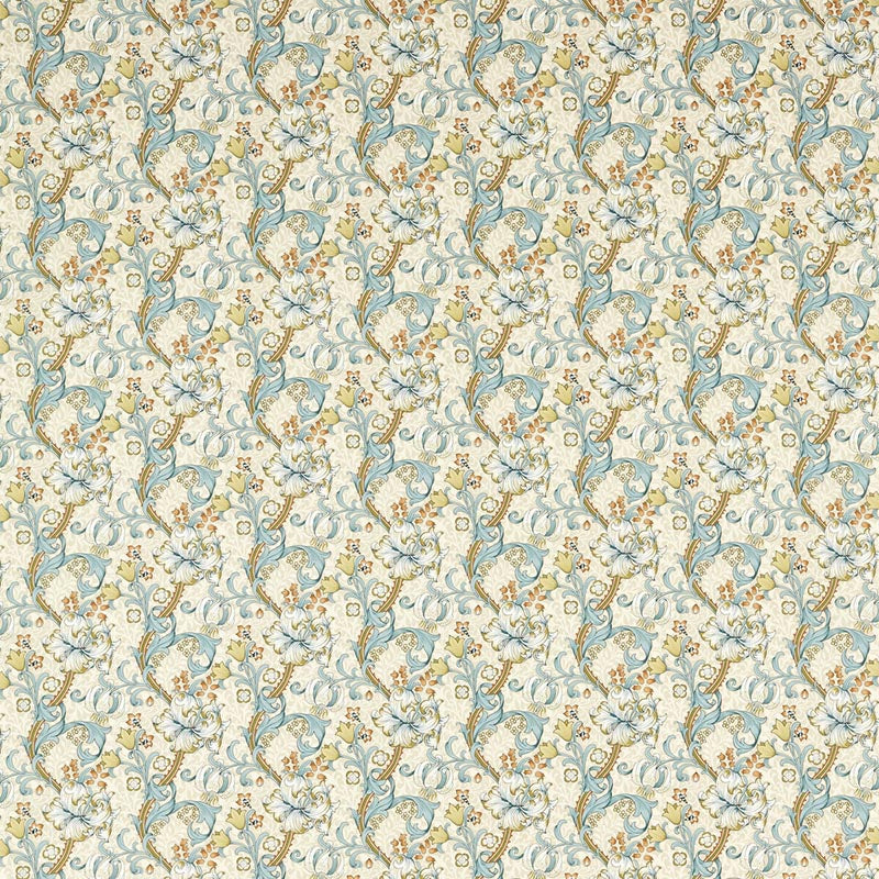 Clarke & Clarke Golden Lily Linen/Teal Fabric F1677/04.CAC.0