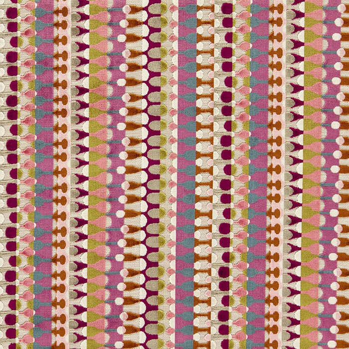 Clarke & Clarke Orpheus Magenta Peacock Fabric F1687/02.CAC.0