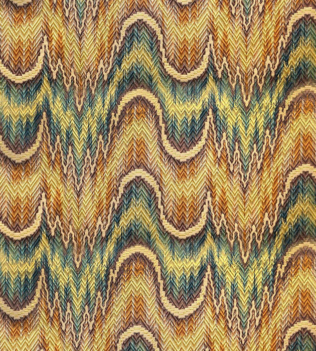 Old World Weavers Point De Hongrie Brown / Green / Gold Fabric Sample F1 00012639