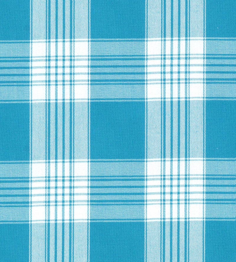 Old World Weavers Poker Plaid Aqua Fabric Sample F3 00053020