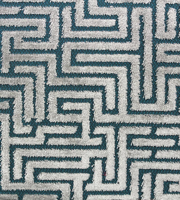 Old World Weavers Velluto Labirinto Teal Fabric Sample F3 00067002