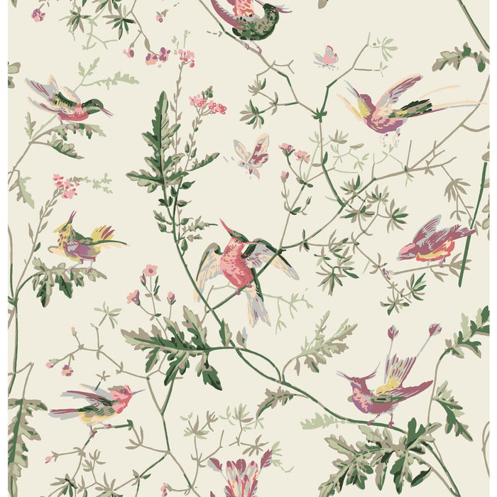 Cole & Son Hummingbirds Cotton Print Classic Multi Fabric Sample F62/1001.CS.0