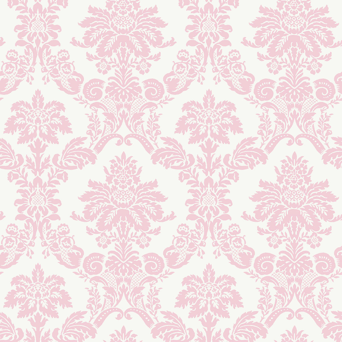 Seabrook Designs Glitter Damask Bubblegum And White Wallpaper FA40901